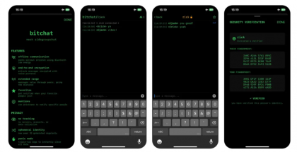 bitchatin käyttöliittymä on yksinkertainen.