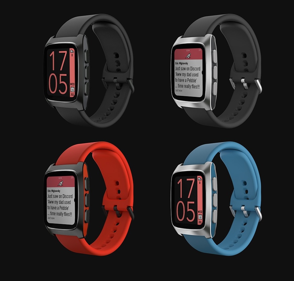 Uusi Pebble Time 2 eri väreissä.