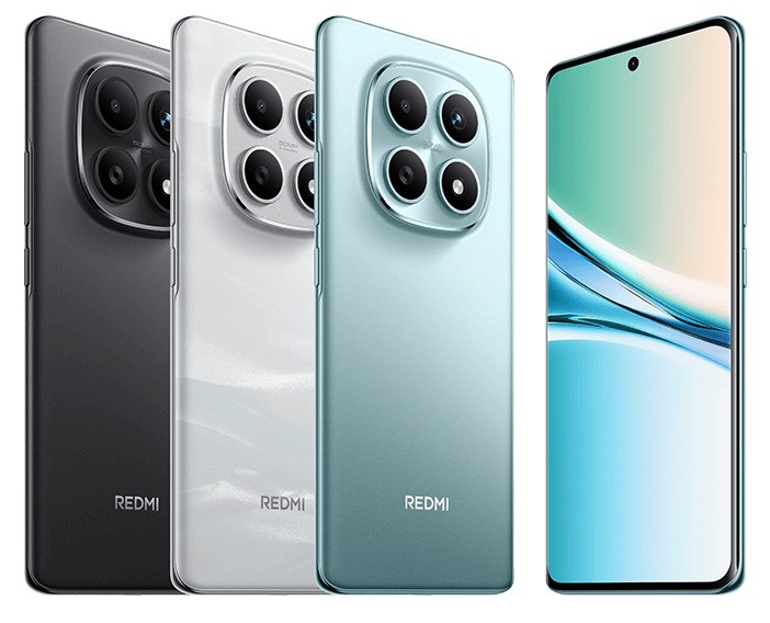 Redmi Note 15 eri väreissä.