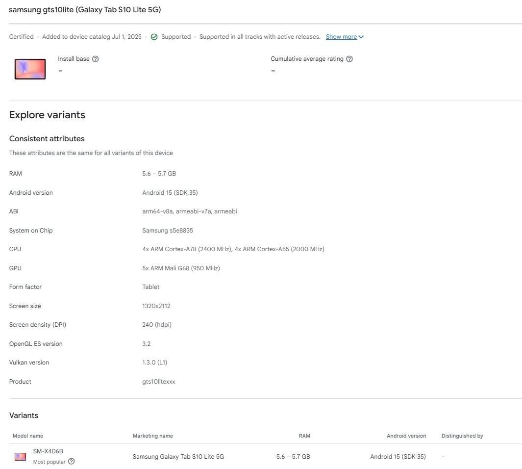 Samsung Galaxy Tab S10 Lite Google Play Consolessa.