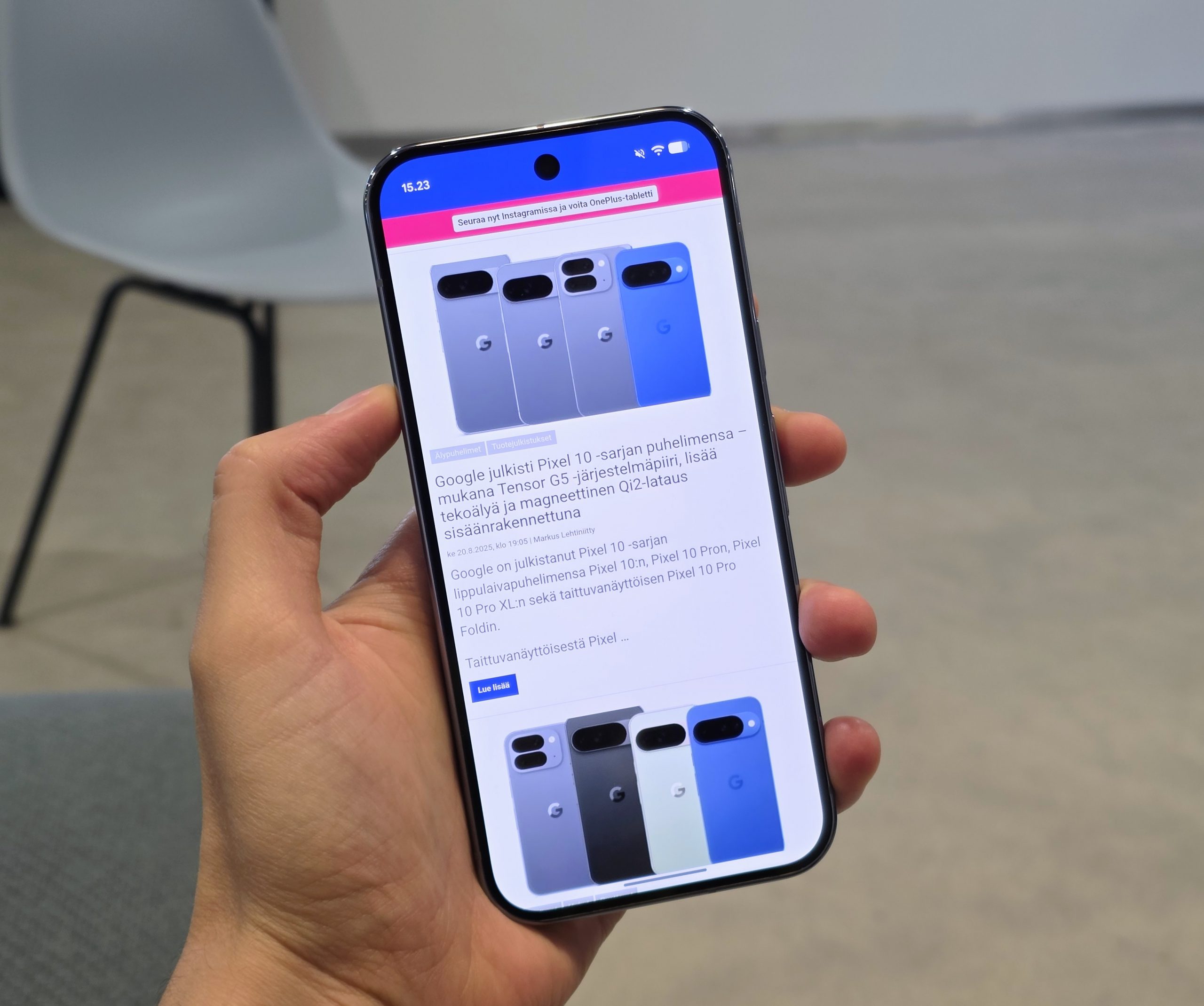 Google Pixel 10 Pron näyttö on erinomainen.