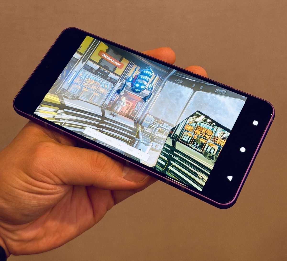 3DMark Solar Bay -testi käynnissä Snapdragon 8 Elite Gen 5 -puhelimessa.