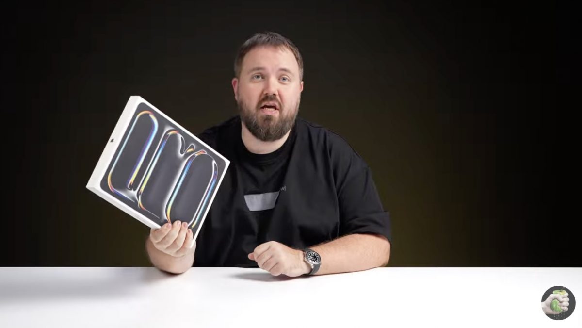 M5:llä varustettu iPad Pro näyttää paljastuneen venäläistubettajan videolla. Kuvankaappaus videolta.