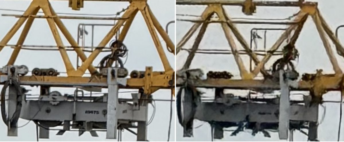 4x-kuvista tehty rajaus vertailussa. Vasemmalla iPhone 17 Pro ja oikealla iPhone 16 Pro.