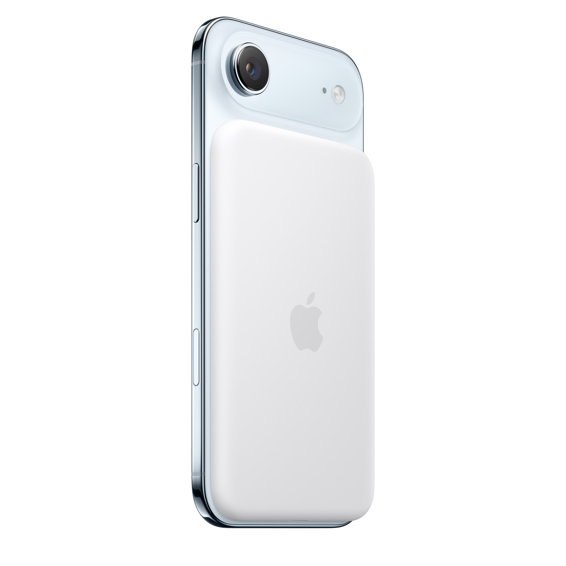 iPhone Air varustettuna iPhone Airin MagSafe-akulla.