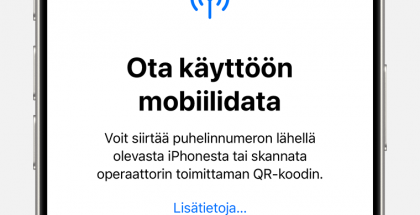 eSIMin käyttöönotto iPhonessa.