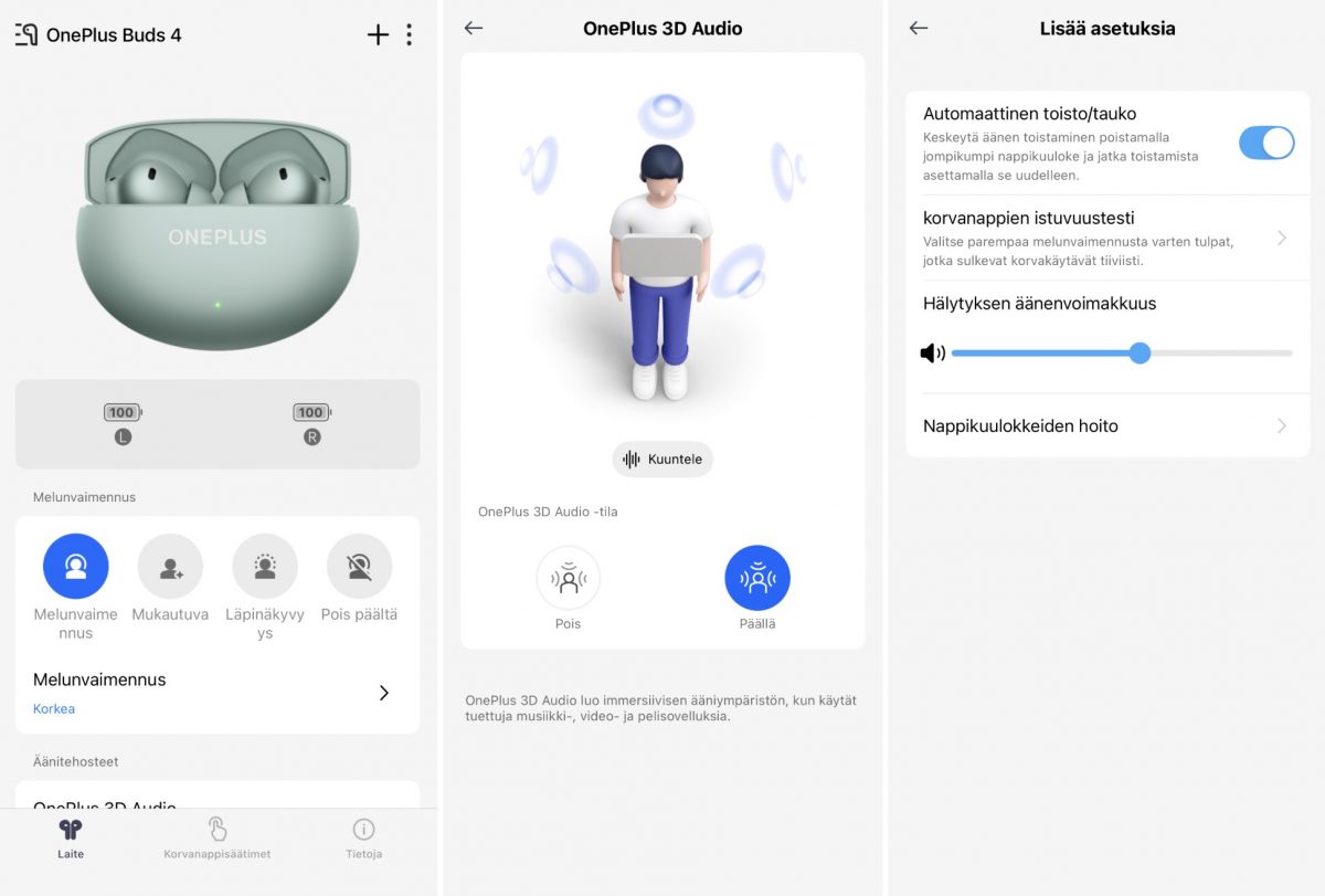 HeyMelody-sovelluksen näkymiä.