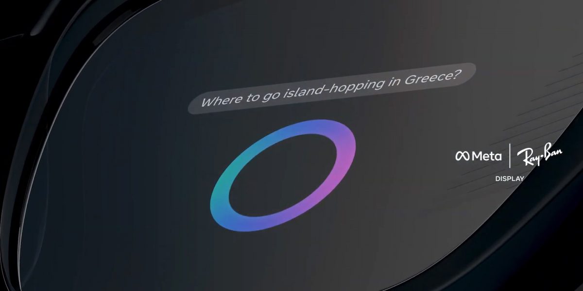 Lasien näytöllä voidaan hyödyntää esimerkiksi Meta AI:ta. Kuvankaappaus videolta.