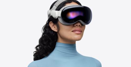 Apple Vision Pro M5:llä ja Dual Knit Band -pannalla.