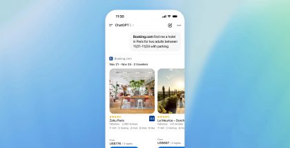 Booking.com-sovellus ChatGPT:ssä.