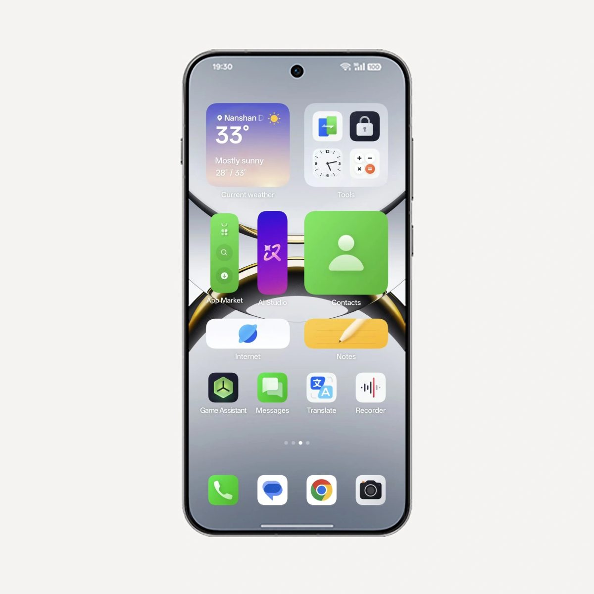 ColorOS 16 mahdollistaa kotinäkymän laajemman kustomoinnin kuvakkeiden kokoa muuttamalla.