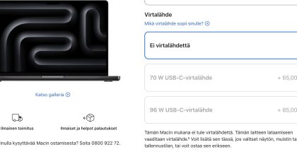 Uuden M5:llä varustetun 14 tuuman MacBook Pron vakiovarustukseen ei kuulu enää laturia.