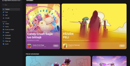 Uudistunut App Store verkkoselaimessa.