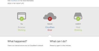 CloudFlaren ongelma iski myös Mobiili.fihin.