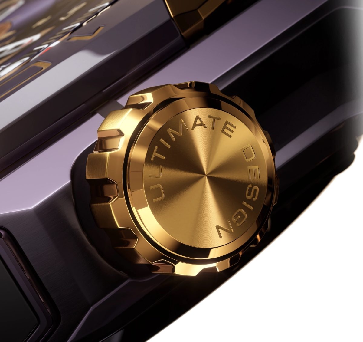Huawei Watch Ultimate Design Royal Gold Editionin yksityiskohdissa on käytetty kultaa.