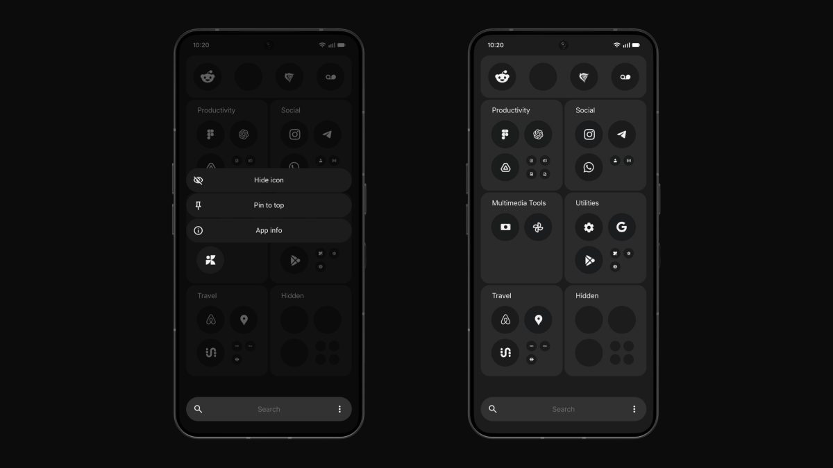 Nothing OS 4.0 tuo Extra Dark Mode -tilan.