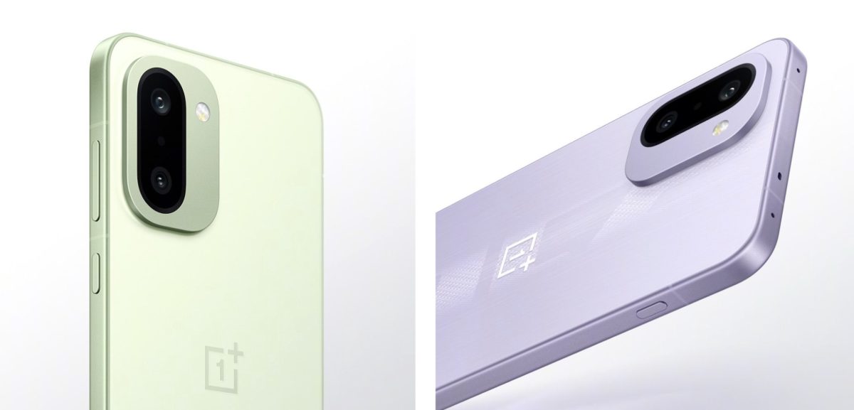 OnePlus Ace 6T vaaleanvihreänä ja violettina värivaihtoehtona.