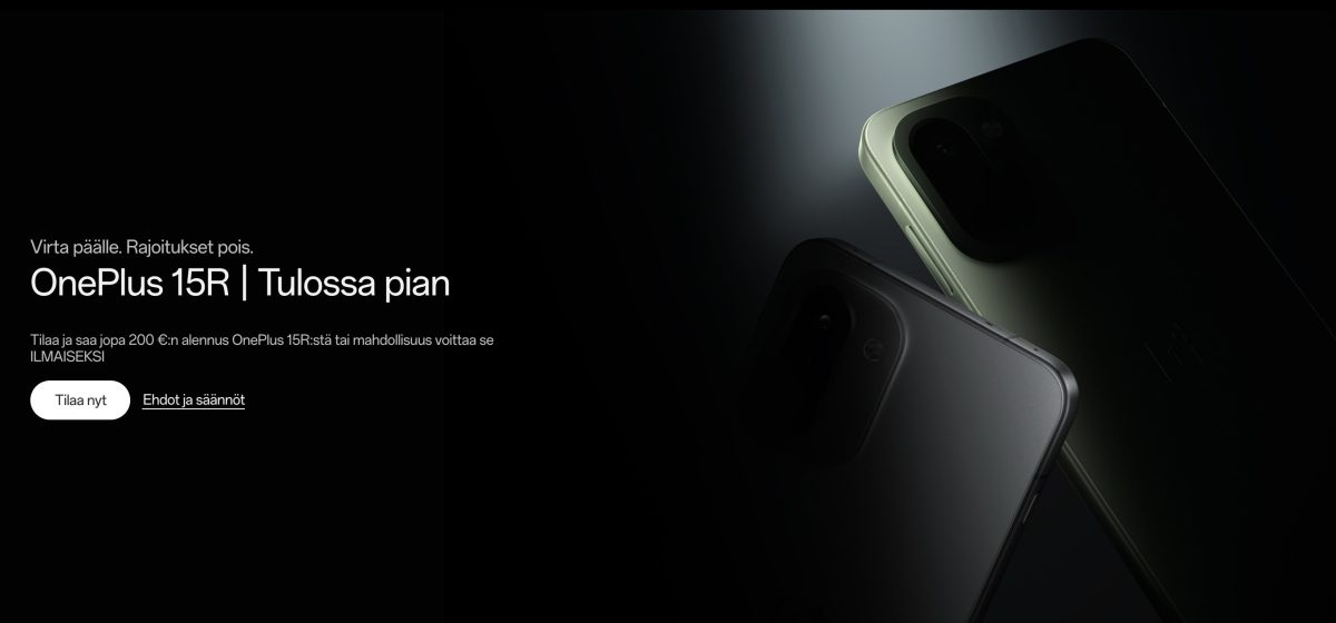 OnePlus 15R tulossa pian.