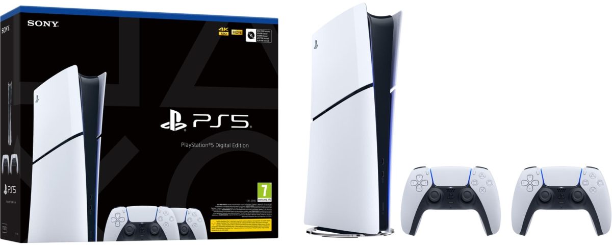 PlayStation 5 Slim Digital Editionin saa nyt yhdellä tai kahdella ohjaimella 369 eurolla Black Friday -tarjouksista.