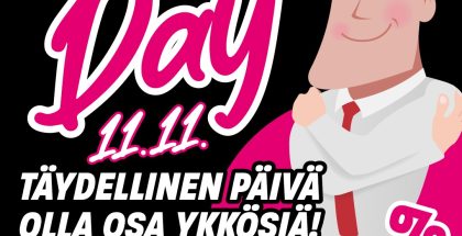 Veikon Kone juhlistaa 11. marraskuuta eli 11.11. vietettävää Singles' Dayta.