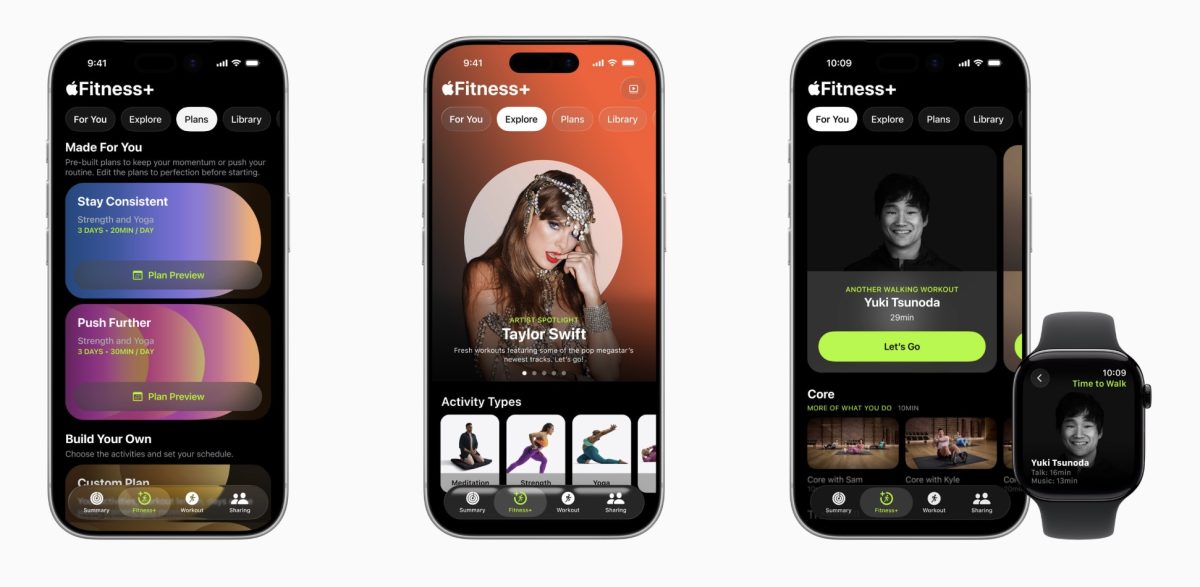 Apple Fitness+:n sisältöjä.