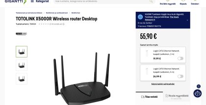 TOTOLINK X5000R -reititin myynnissä Gigantin markkinapaikalla ulkopuolisen myyjän toimesta.