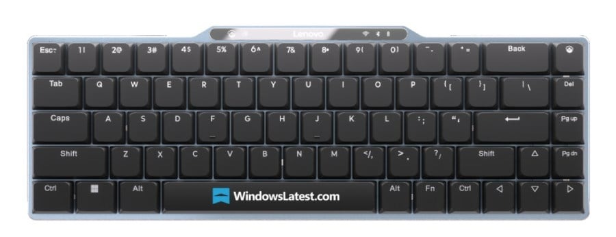 Lenovo Adaptable Keyboard Concept vuotaneessa kuvassa. Kuva: Windows Latest.