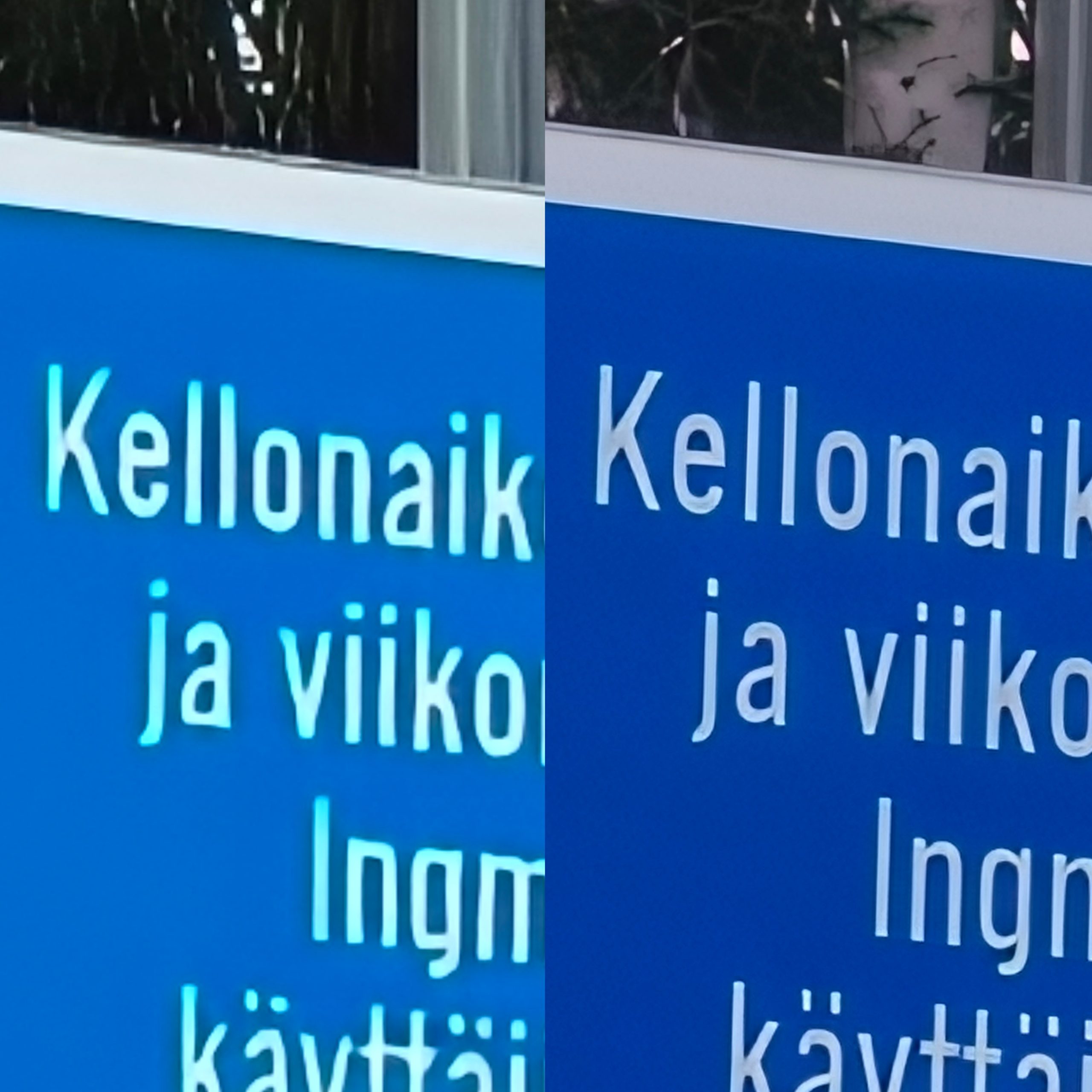 Telekamera, 30-kertainen digitaalinen zoom. Vasemmalla Find X9, oikealla Find X9 Pro.