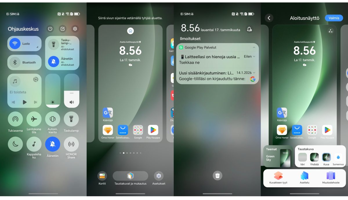 Magic OS 9 -ohjelmistoa.
