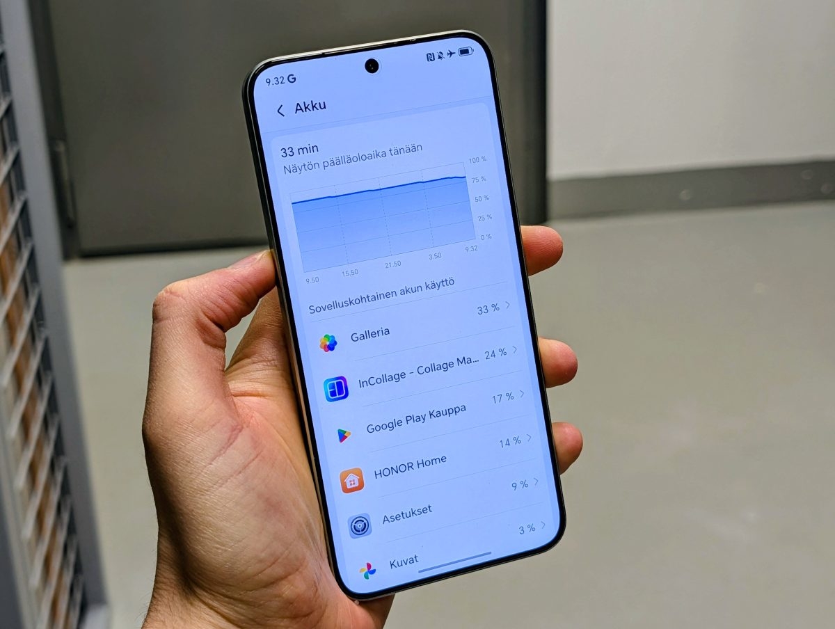 Valtava akku on Honor Magic8 Liten parhaita puolia.