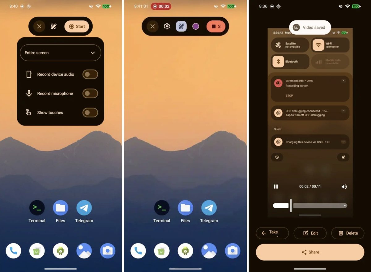 Android 17 uudistaa näytön videotallennusta. Kuva: RKBDI / 9to5Google.