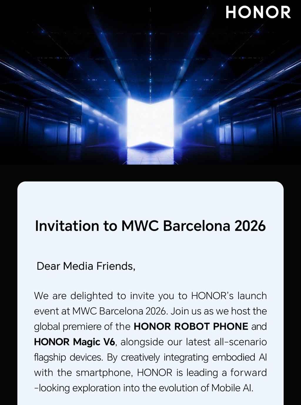 Honor esittelee 1. maaliskuuta Mobile World Congress -messujen alla Barcelonassa Magic V6:n ja Robot Phonen.