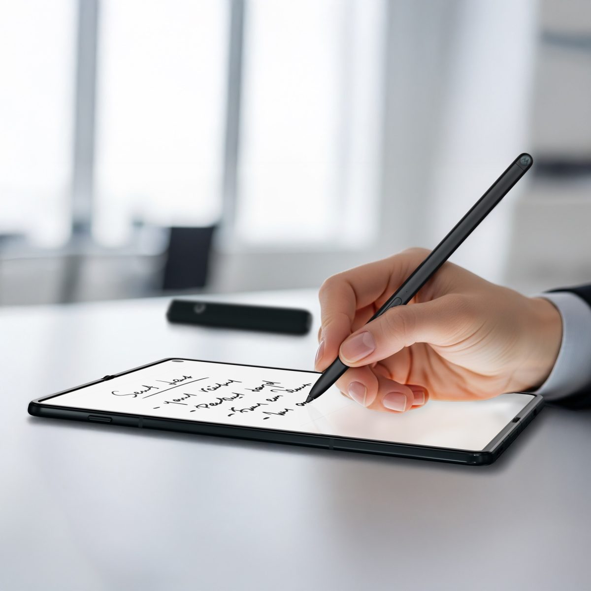 Razr Fold tukee Moto Pen Ultra -kynää.