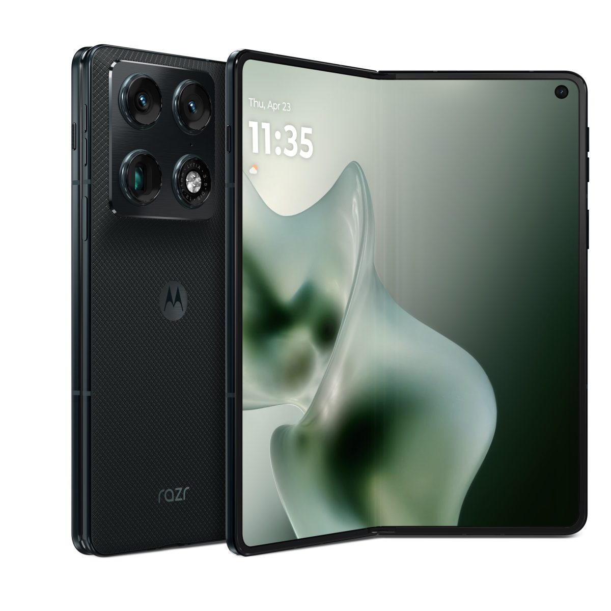 Motorola Razr Fold, Pantone Blackened Blue.