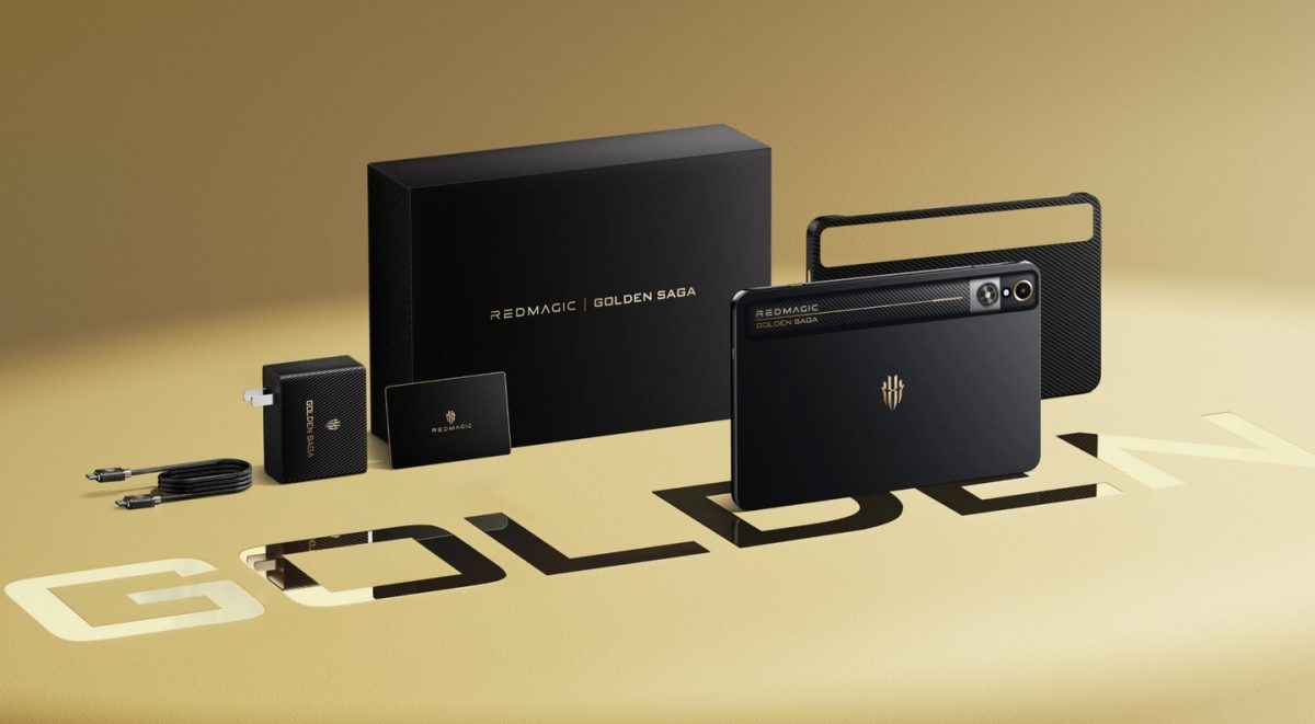 RedMagic Astra Golden Saga Limited Edition Bundlen sisältö.