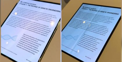 Samsungin CES 2026 -messujen yhteydessä esittelemä taittuva näyttö vs. Galaxy Z Fold7. Kuva: Ice Universe.