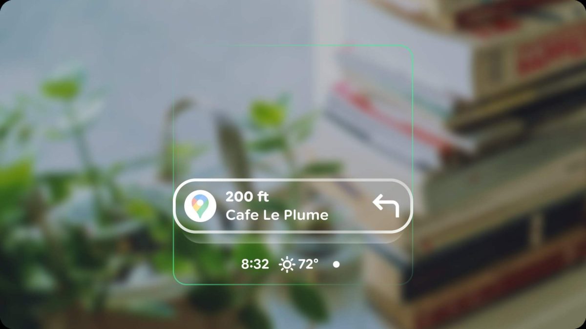 Android XR -älylasien käyttöliittymä.