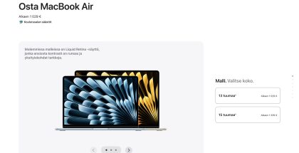 Apple ei tarjoa verkkokaupassaan enää valmiiksi määriteltyjä Mac-kokoonpanoja, vaan ostaja ohjataan määrittelemään tietokone.