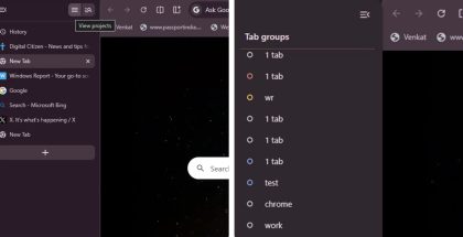 Google näyttää testaavan Chromen laajentamista projektitoiminnolla. Kuvat: DigitalCitizen.Life,.