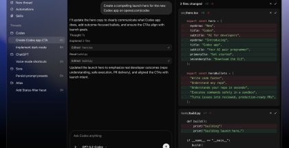 Codex-sovellus macOS:lle.