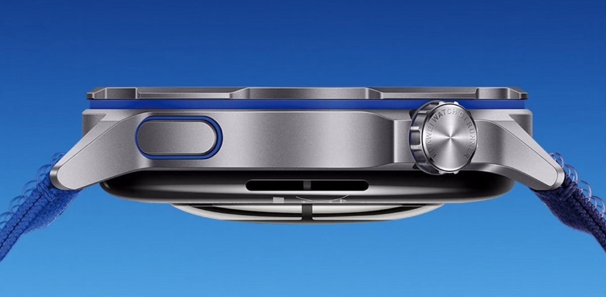 Huawei Watch GT Runner 2:ssa on pyöritettävä kruunupainike ja toinen painike.