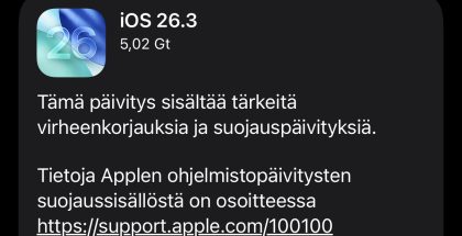 Muun muassa iOS 26.3 on nyt ladattavissa.