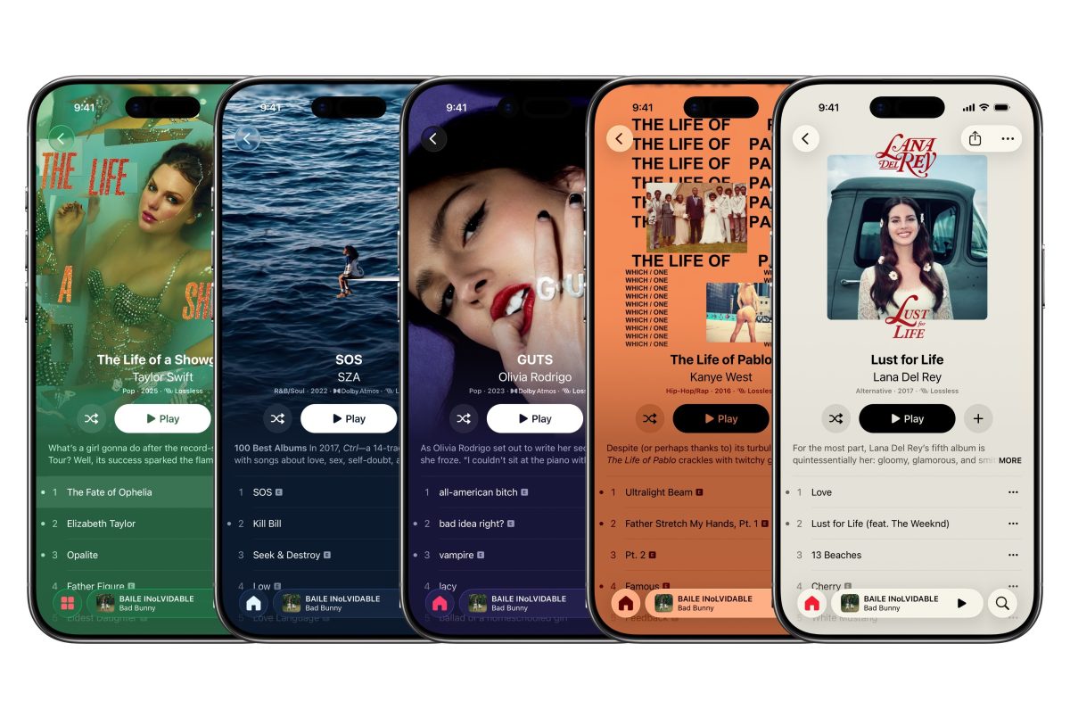 Musiikki-sovelluksessa koko listanäkymä värjäytyy jatkossa teemavärillä.