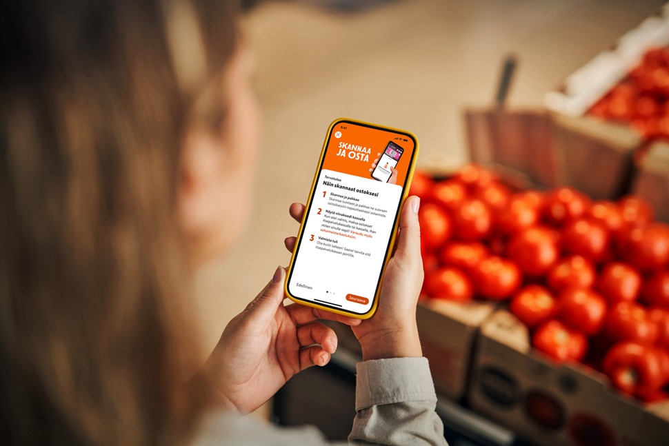K-ryhmä aloitti mobiiliskannauksen pilotin K-Ruoka-sovelluksessa.