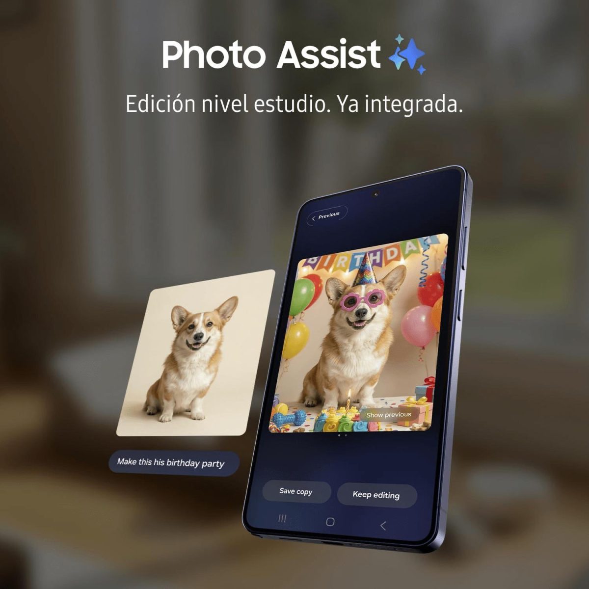 Photo Assist on mukana Galaxy S26 -puhelimissa.