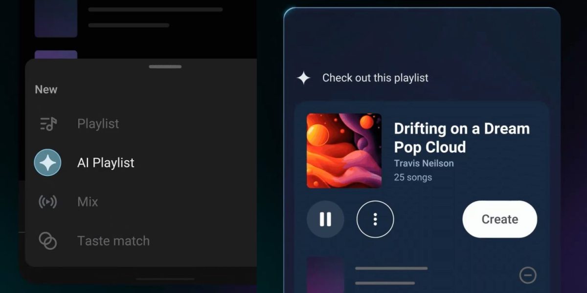 YouTube Music päivittyy AI Playlist -toiminnolla.