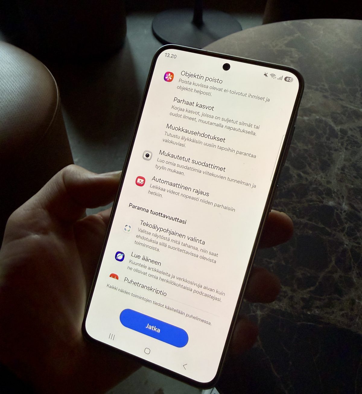 Galaxy A57 5G:ssä tarjolla olevia tekoälytoimintoja.