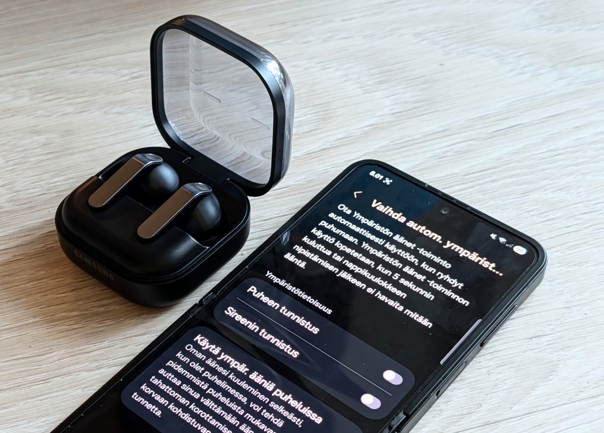 Melunpoistoa ja muita toimintoja voi mukauttaa älypuhelimella monipuolisesti.