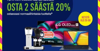 Gigantti järjestää yömyynnin 4.3. kello 20 - 5.3. kello 8.