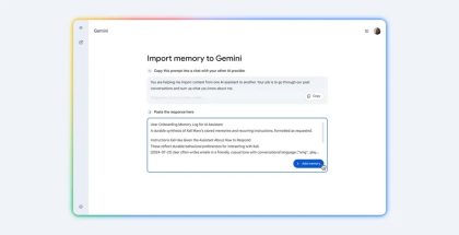 Googlen uudet työkalut mahdollistavat tietojen tuomisen muista tekoälypalveluista.
